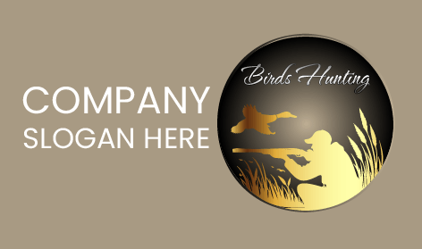 Logo Della Caccia Con Fucile D'oro