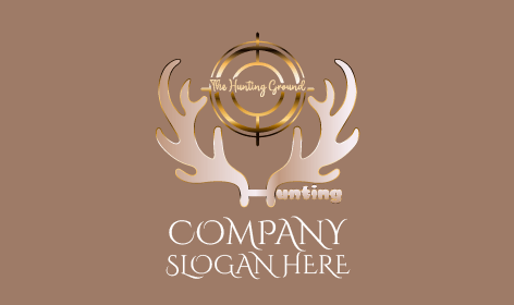 Pink Deer Horns Hunting Logo
