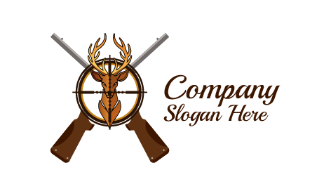 Logotipo De Caza De Ciervos Con Mira Telescópica