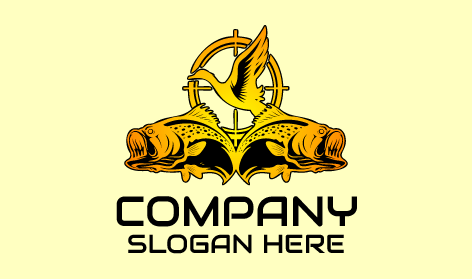 Yellow Fish Hunting Logo