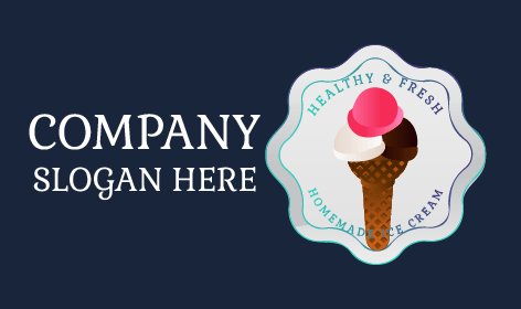 Çikolatalı Waffle Konisi Dondurma Logosu