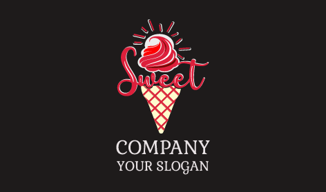 Dondurma Dekoratif Tasarım Logosu