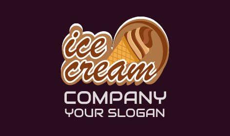 Hellbraunes Eiscreme-logo