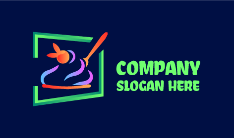 Orangefarbenes Kirscheis-Logo