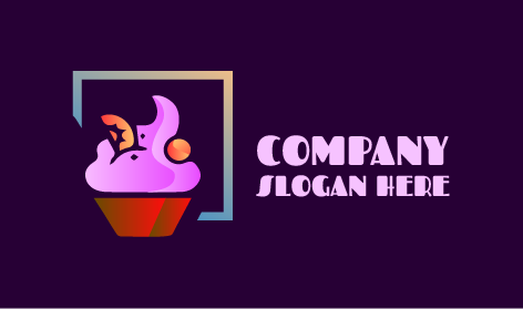 Peach Slice Ice Cream Logo