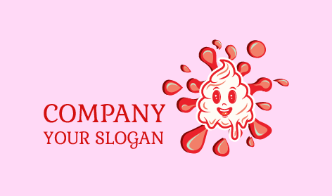 Verspieltes Maskottchen-Eiscreme-Logo