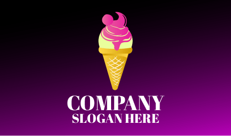 Himbeer-Wirbel-Eiscreme-Logo