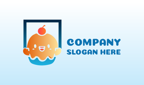 Gülümseyen Kepçe Dondurma Logosu