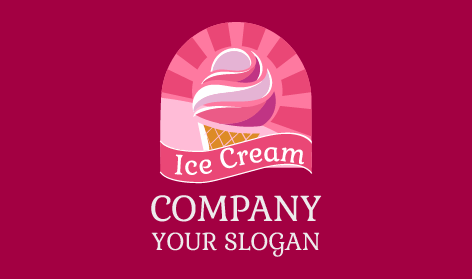Yumuşak Pembe Dondurma Logosu