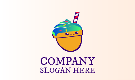 Sprinkle Ice Cream Shake Logo