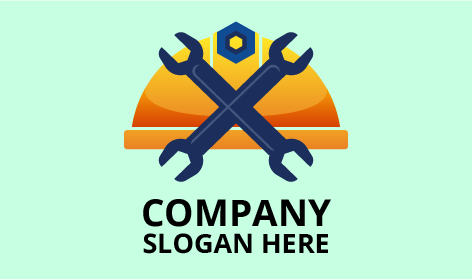 Logotipo Industrial De Llave Inglesa Azul