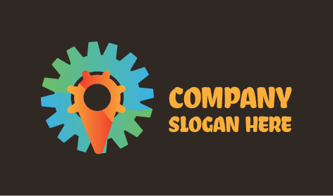 Logo Industri Roda Gigi Berputar