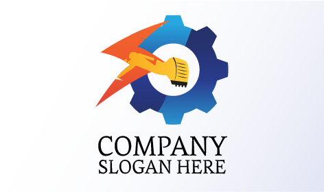 Logotipo Industrial De Excavadora Amarilla