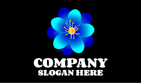 Logo Bunga Melati Biru Yang Mekar