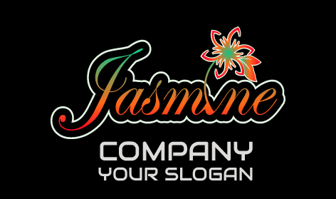 Unique Jasmine Typeface Logo