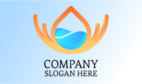 Logo de goutte de jus bleu électrique