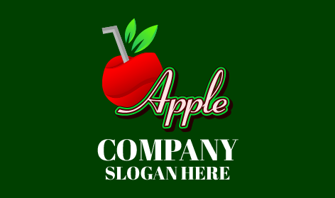 Pink Apple Wordmark Juice Logo