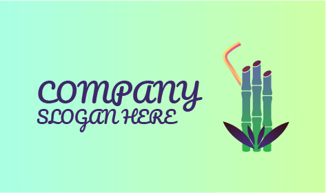 Sugarcane With A Straw Juice Logo