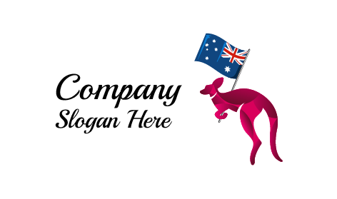 Logo Kangourou Drapeau Australien