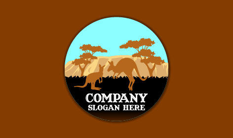 Logotipo De Aventura Del Canguro Marrón