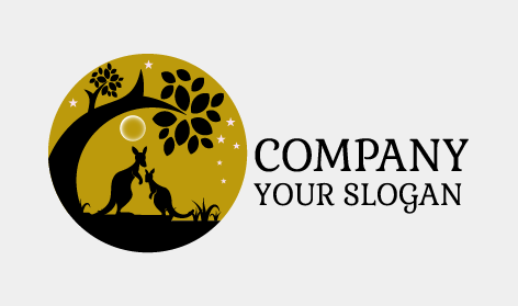 Logo Kangourou Paysage Charmant