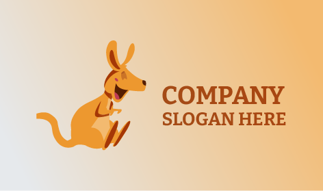 Logo Du Kangourou Brun Qui Rigole