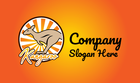 Logotipo De Canguro Con Círculo De Rompecabezas