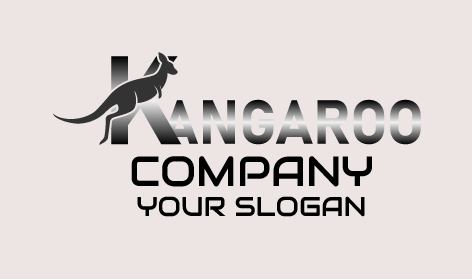 Logo Unique En Forme De Silhouette De Kangourou