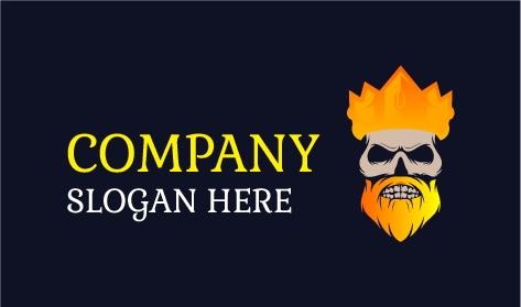 Logotipo Del Rey Calavera Enojado