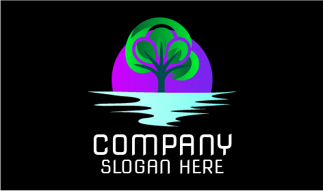 Logotipo De Paisajismo De Lago De Agua