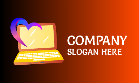Logotipo De Laptop De Coração Afetuoso