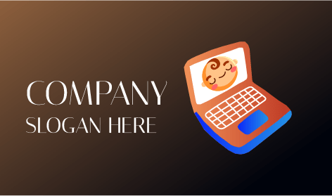 Kinderbetreuung Tragbares Trendiges Laptop-Logo