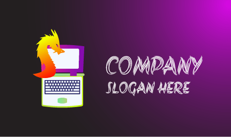 Logotipo Do Laptop Do Dragão Amarelo Feroz