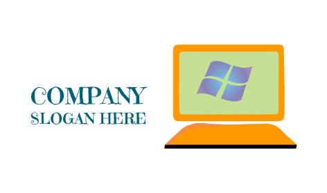 Gradient Window Laptop Logo