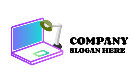 Logotipo De Recondicionamento De Laptop De Lâmpada