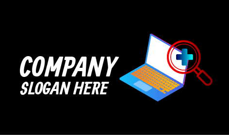 Logotipo Do Laptop Da Lupa Médica