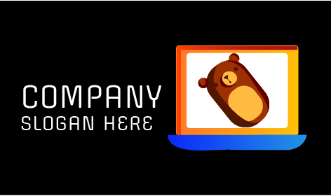 Logotipo De Laptop De Urso Oval
