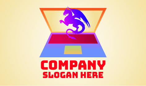 Logotipo De Dragón Volador Para Computadora Portátil