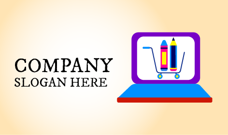 Logotipo De Computadora Portátil Para Venta Minorista De Papelería