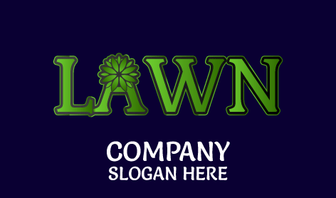 Yeşil Çim Kelime İşareti Logosu