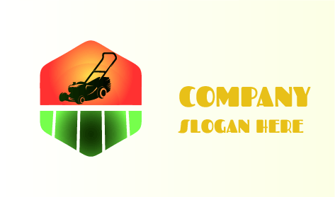 Logotipo Do Cortador De Grama Hexagonal