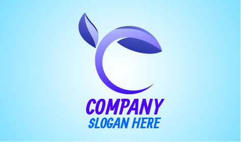 Blaues Rundes Blatt Logo