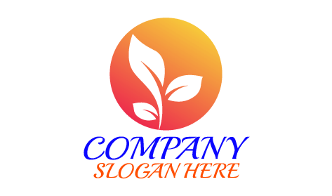 Kreisförmiges Silhouette Blatt Logo