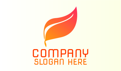 Flaming Pastel Orange Leaf Logo
