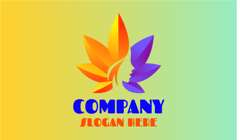 Logotipo De Hoja De Arce Femenina Del Arco Iris