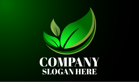 Logo Daun Hijau Mengkilap