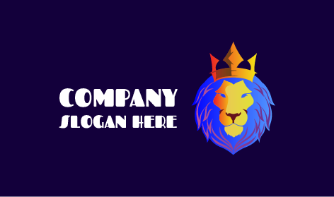 Llamativo Logotipo De León Con Corona Dorada