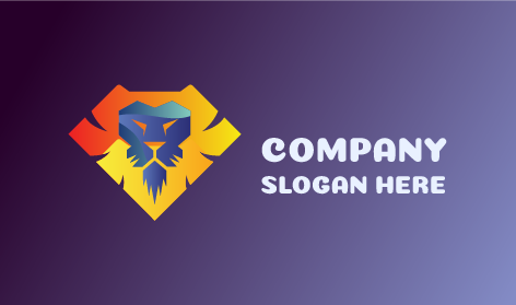 Gray Diamond Faced Lion Logo