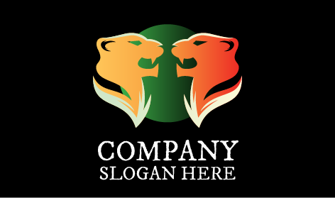 Logo Du Double Lion Qui Résonne Bruyamment