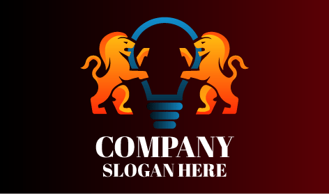 Powerful Bulb Lion Logo
